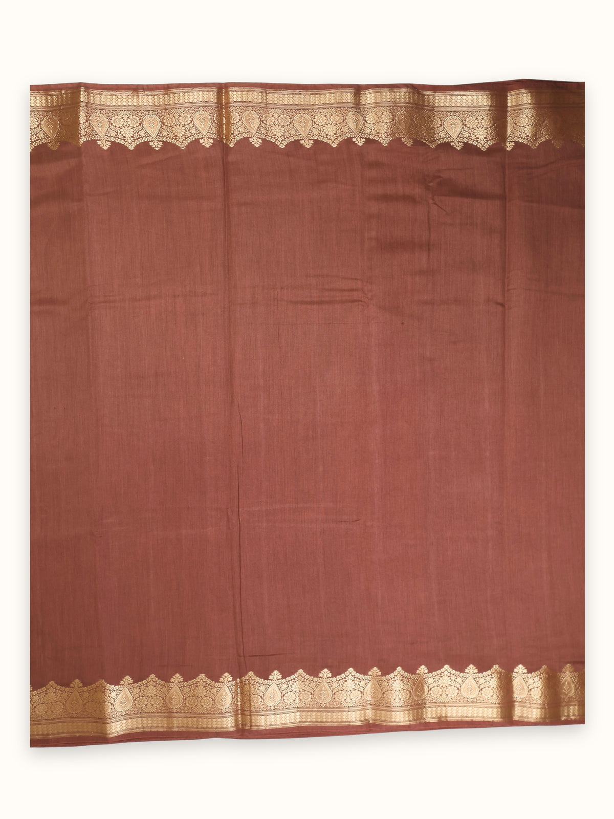Dusty Rose Chiniya Silk Banarasi Saree with Zari Paisley Border