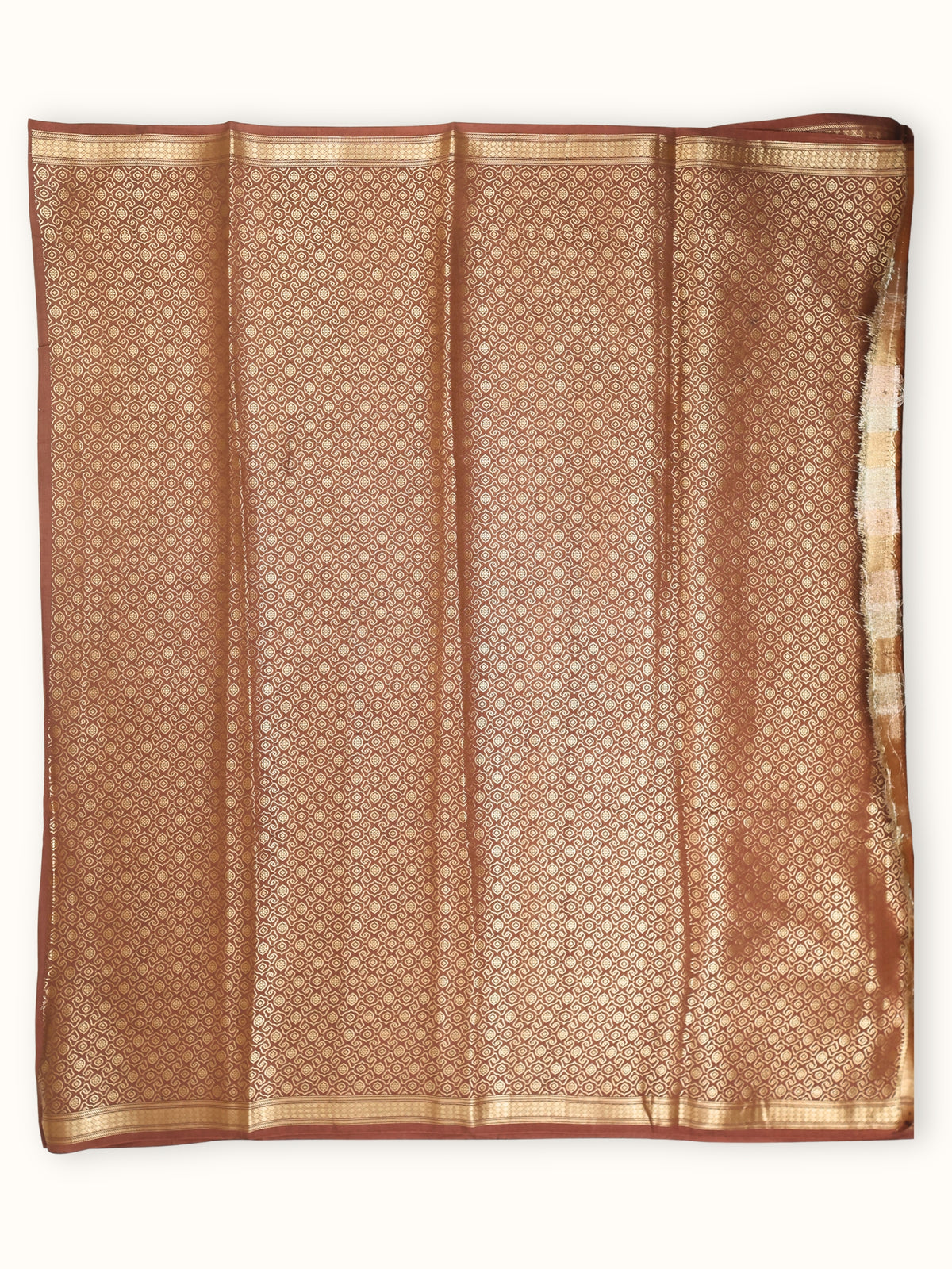 Dusty Rose Chiniya Silk Banarasi Saree with Zari Paisley Border