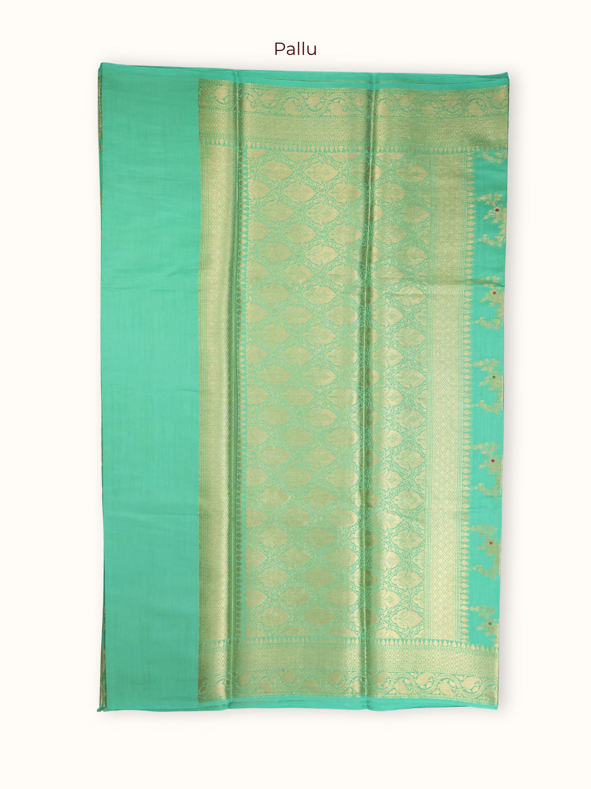 Turquoise Chiniya Silk Banarasi Saree with Meenakari Work