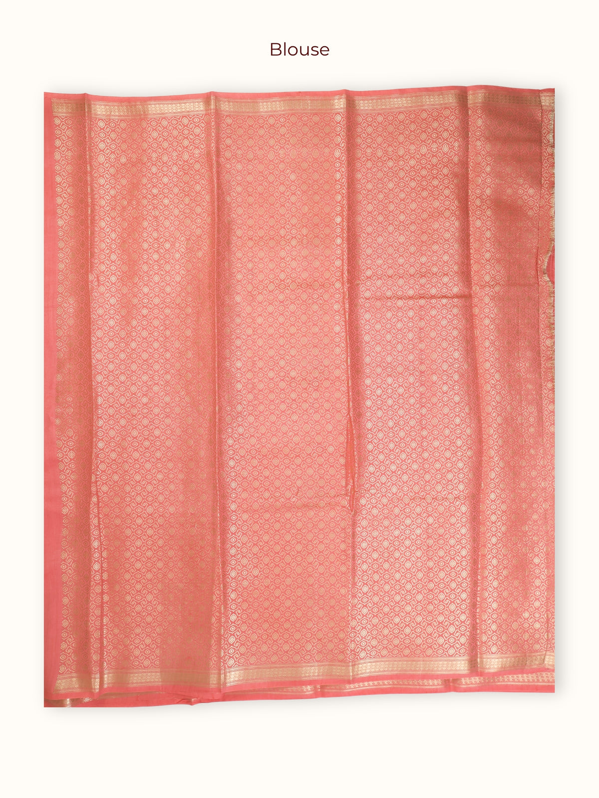 Rose Pink Chiniya Silk Saree with Scalloped Border