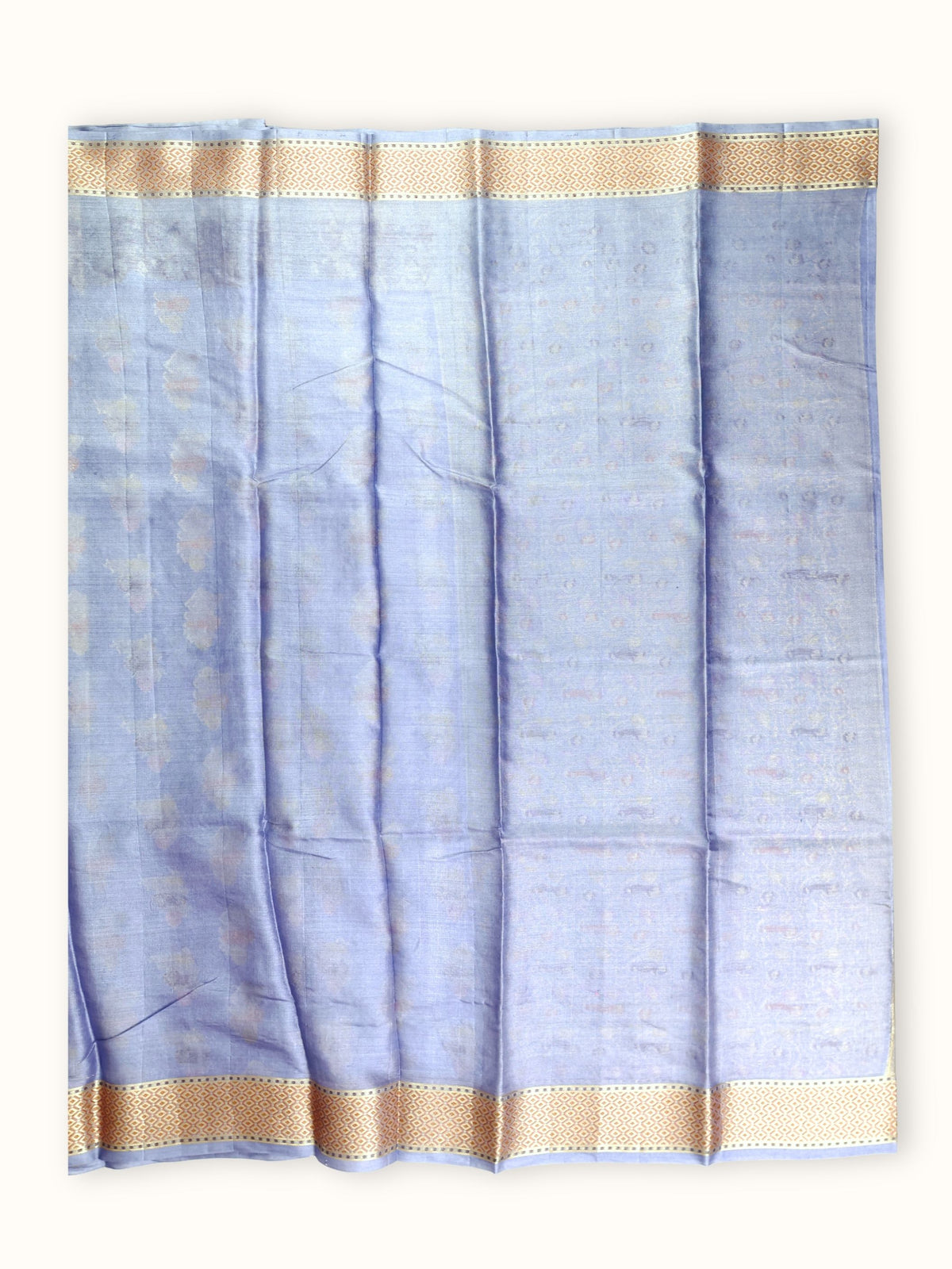Plain lavender blouse piece with a copper border