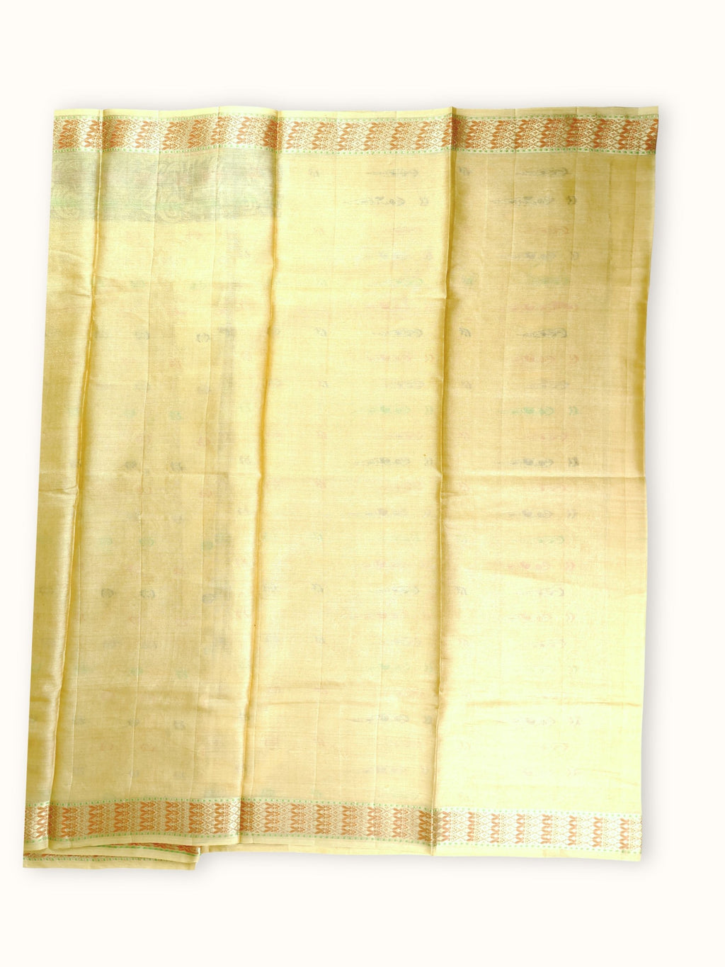 Plain pale gold blouse piece with a copper border