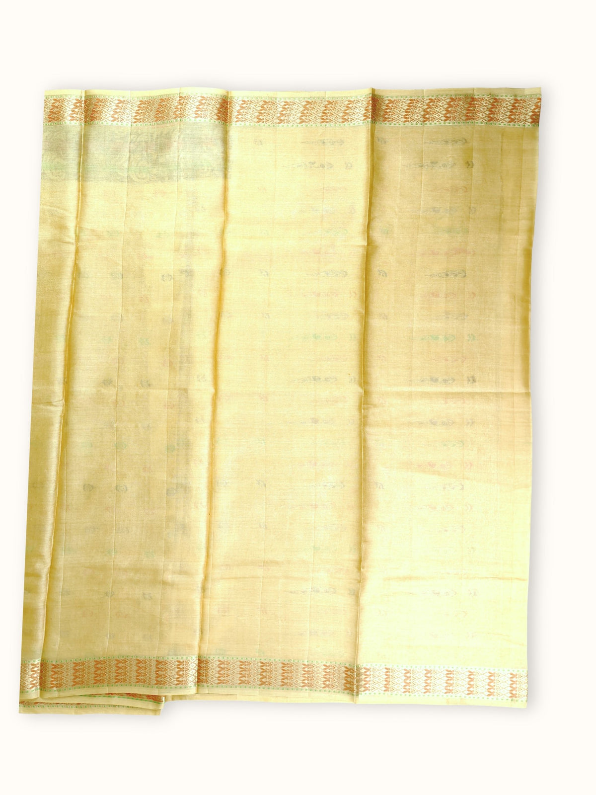 Plain pale gold blouse piece with a copper border