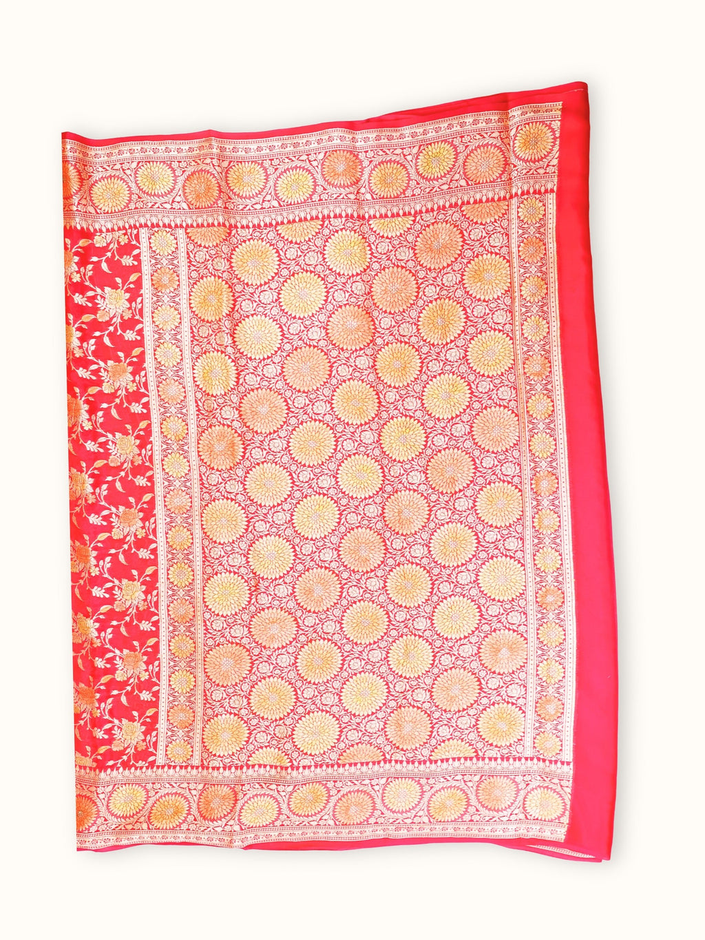 Rose Pink Rangkaat Chiffon Saree with Hand Painted Zari, pallu