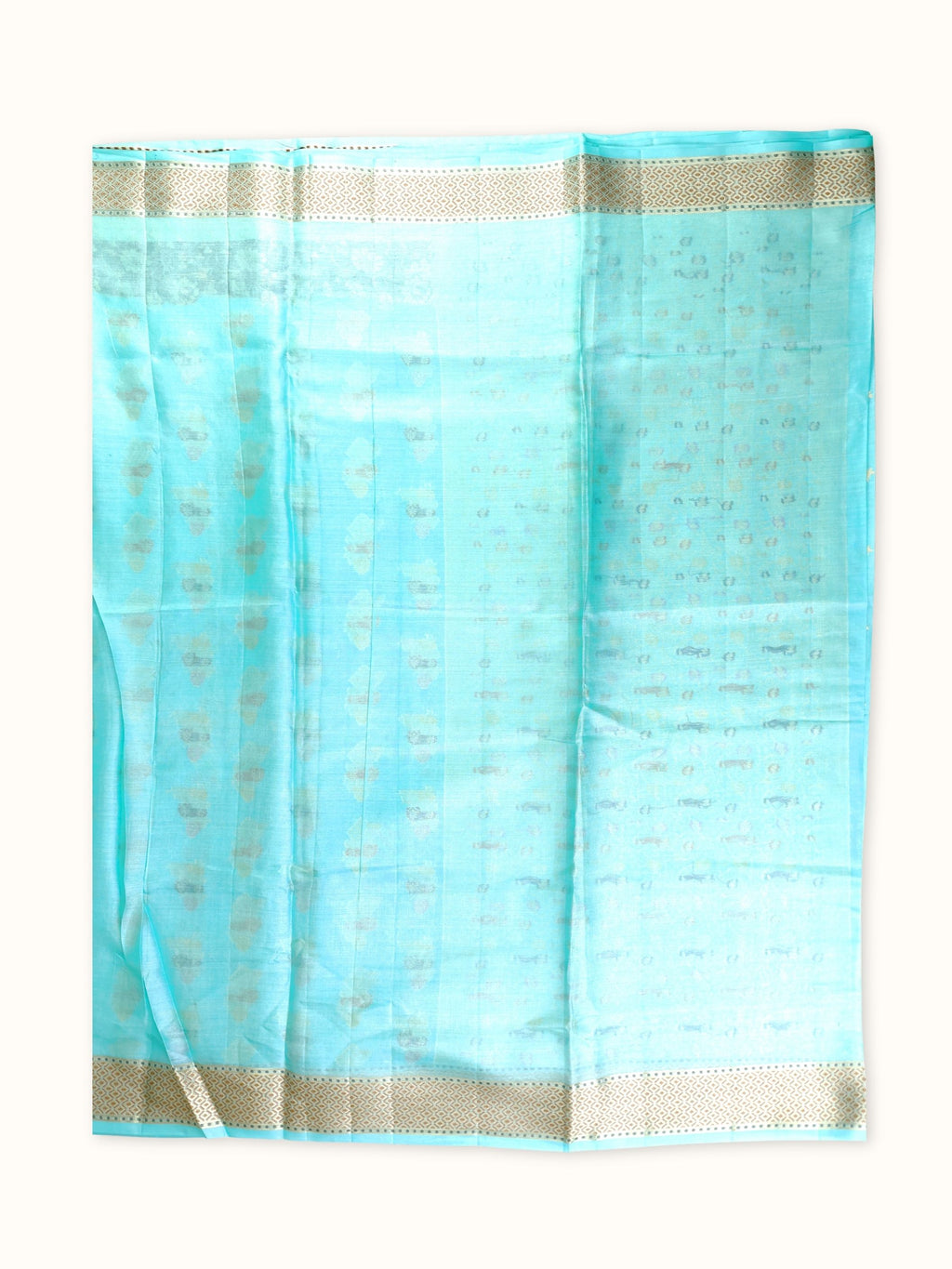 Sky blue blouse piece with a copper border